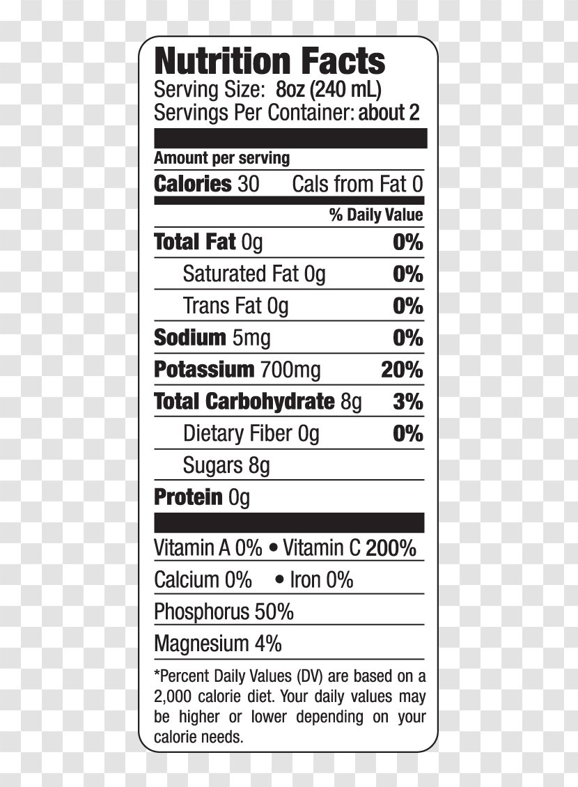 Nutrient Nutrition Facts Label Food The Hershey Company - Drink - Fact Transparent PNG