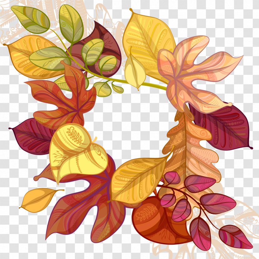Autumn Leaf Euclidean Vector - Petal - Hand Painted Leaves Transparent PNG
