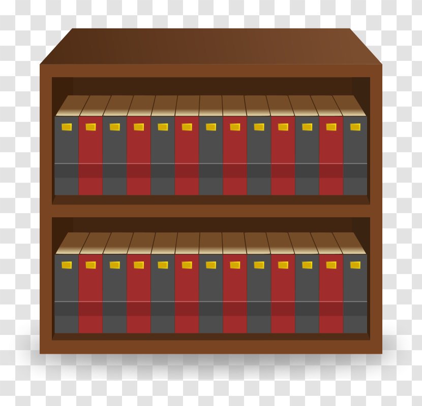 Bookcase Library Clip Art - Wood Stain - Free Book Image Transparent PNG