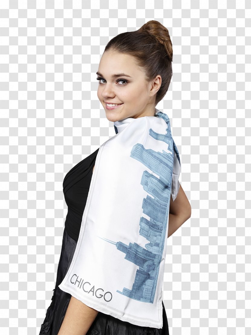 Scarf Silk Shoulder Outerwear Stole - Pencil - Blue Transparent PNG