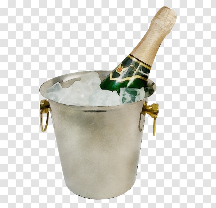 Champagne - Watercolor - Mortar And Pestle Wine Transparent PNG