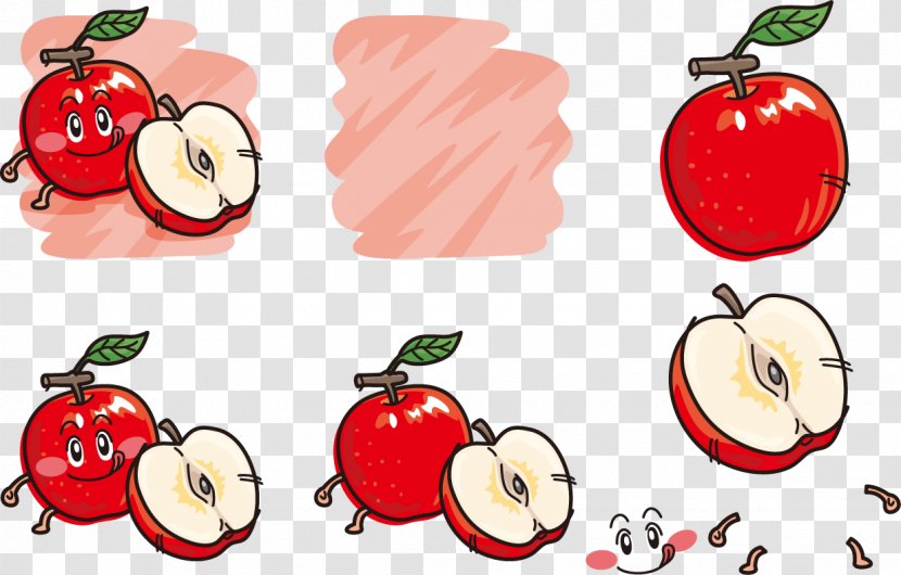 Apple Cartoon Clip Art - Vegetable - Painted Worm Transparent PNG