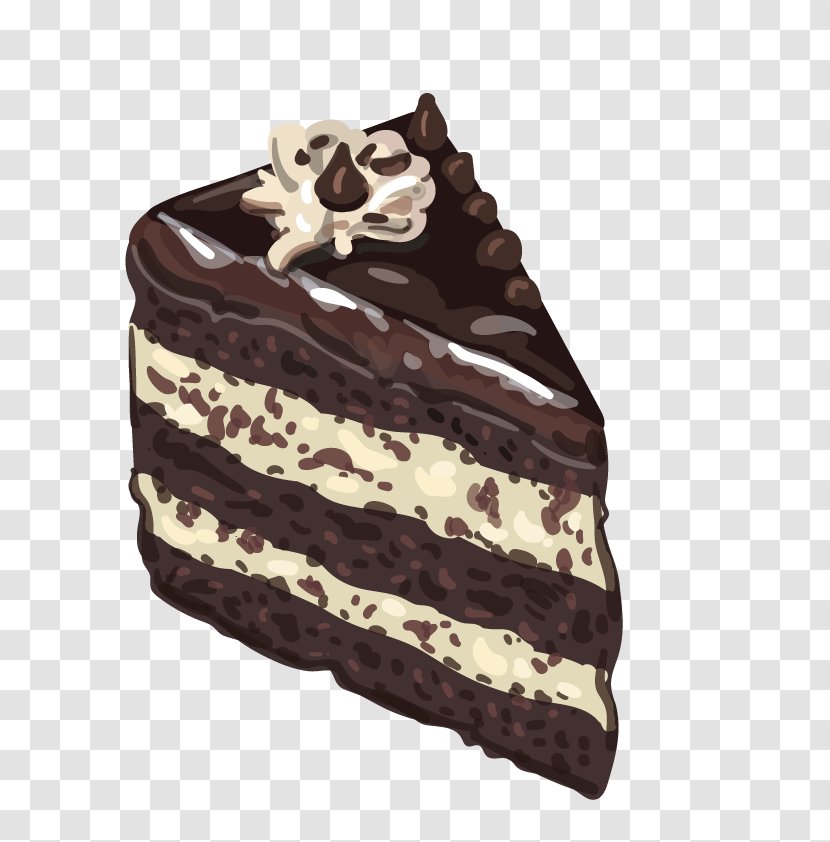 Chocolate Brownie Cake Black Forest Gateau Cupcake Bakery - Vector Transparent PNG