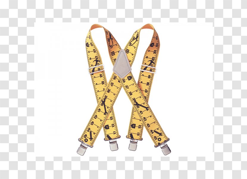 Braces Belt Clothing Sizes Yellow Leather - Tape Measure Transparent PNG