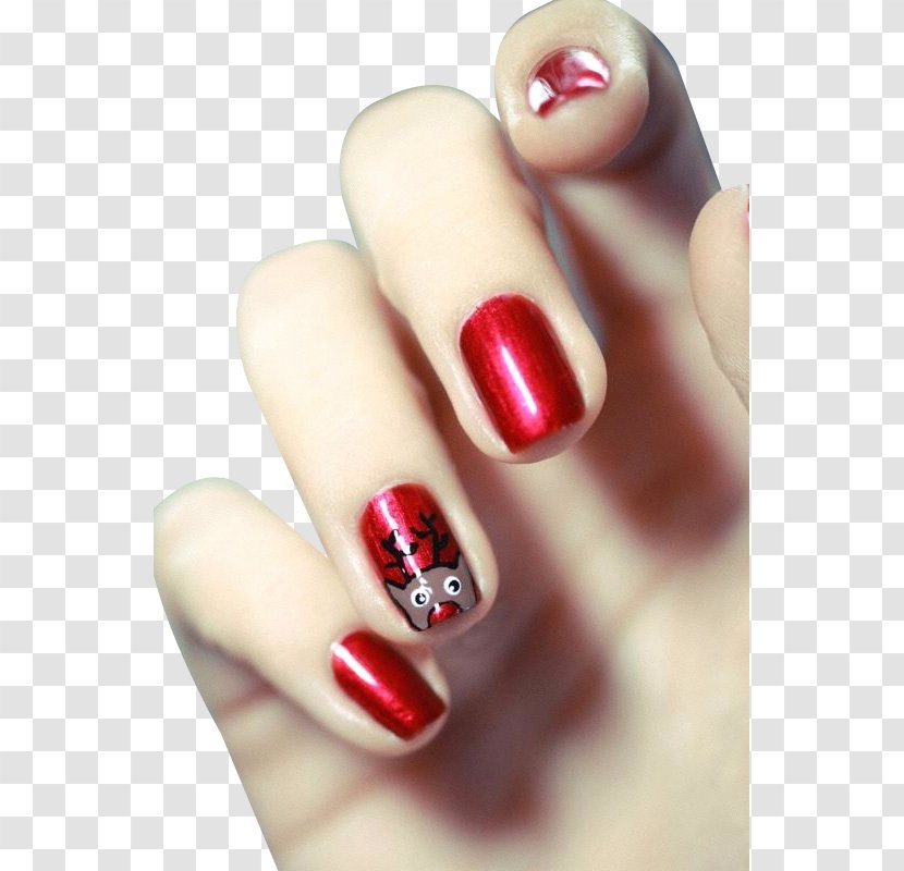 Christmas Nail Art Santa Claus Glitter - Works Transparent PNG