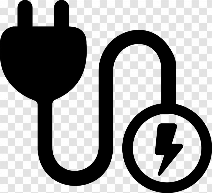 Power Cord Electricity Clip Art - Black And White Transparent PNG