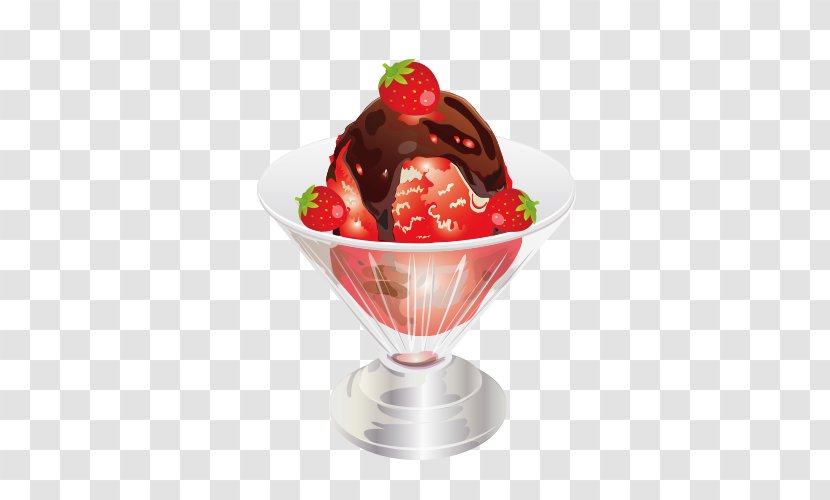 Strawberry Ice Cream Fruit Salad - Sundae Transparent PNG