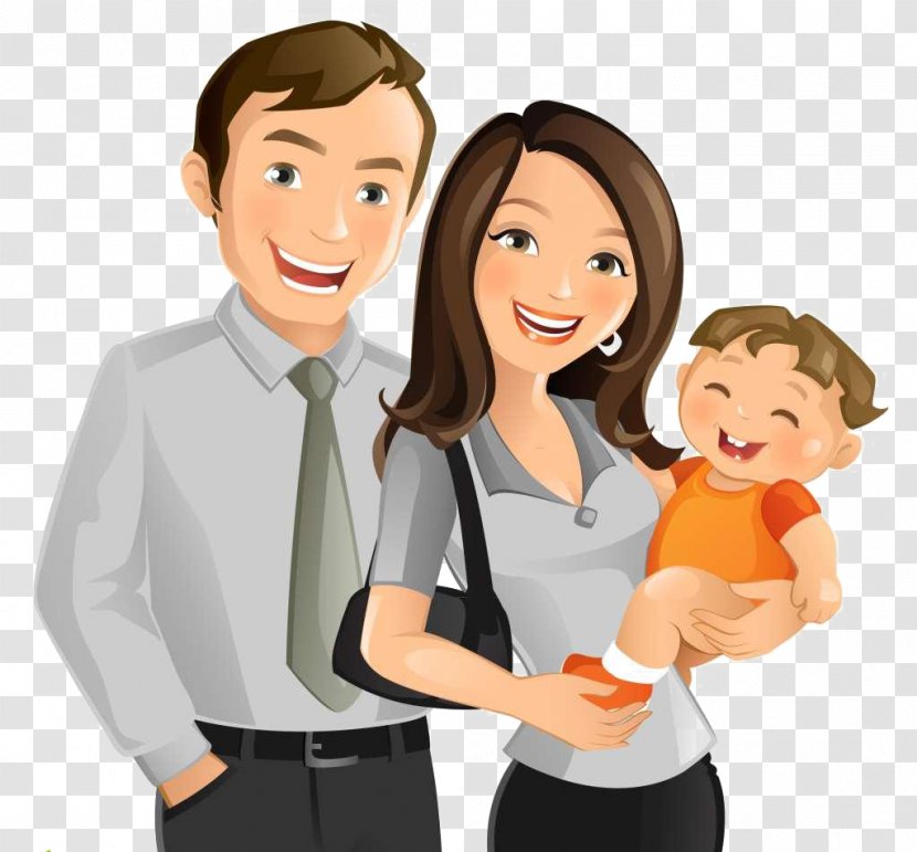 Cartoon Painting Family - Watercolor Transparent PNG