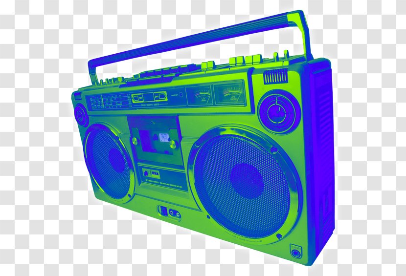 1980s Boombox Sound - Electric Blue - Radio Transparent PNG