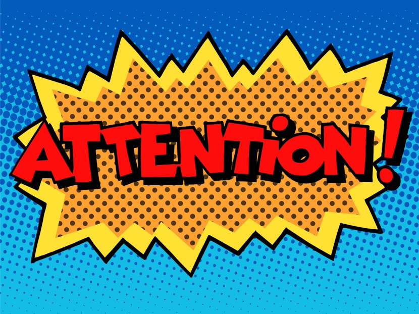 Comic Book Comics Pop Art - Orange - Attention Transparent PNG