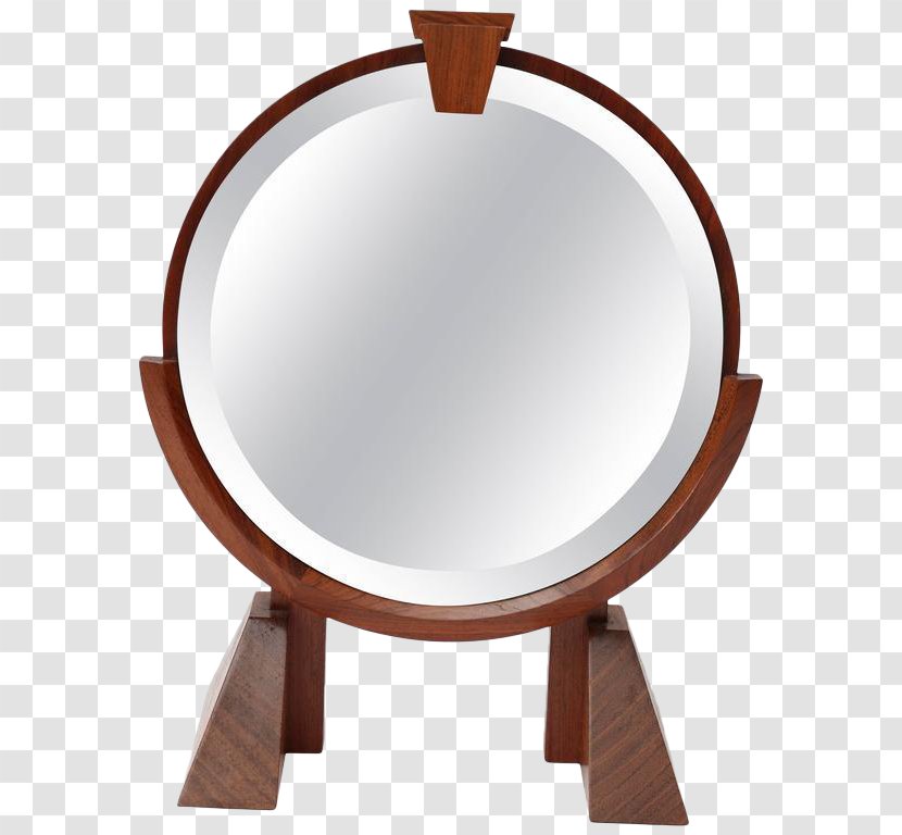 Table Mirror Brass Glass Wood - Makeup Transparent PNG