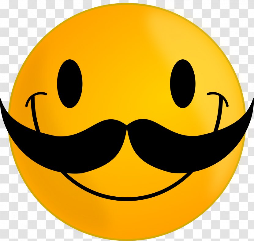 Smiley Moustache Emoticon Face Clip Art - Beard - Kiss Transparent PNG