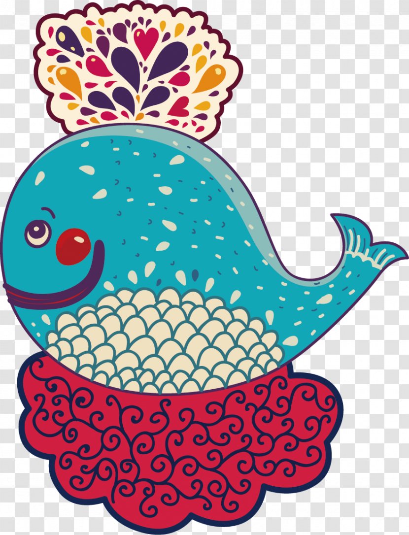 Cute Cartoon Fish - Organism - Art Transparent PNG