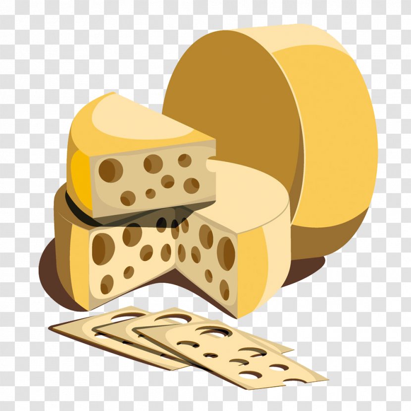 Cheese Dairy Product Milk Food - Clip Art - Slice The Into Cubes Transparent PNG