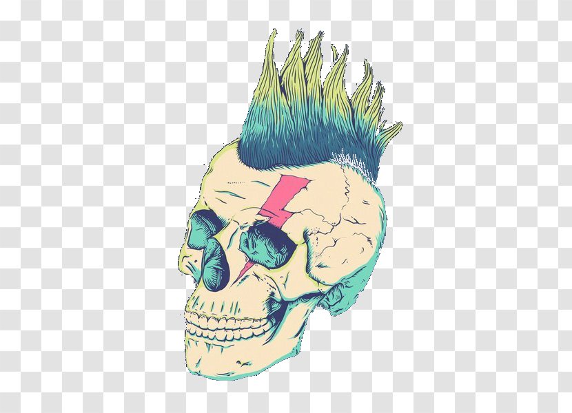 Punk Rock Art Skull Canvas Print Drawing - Heart Transparent PNG