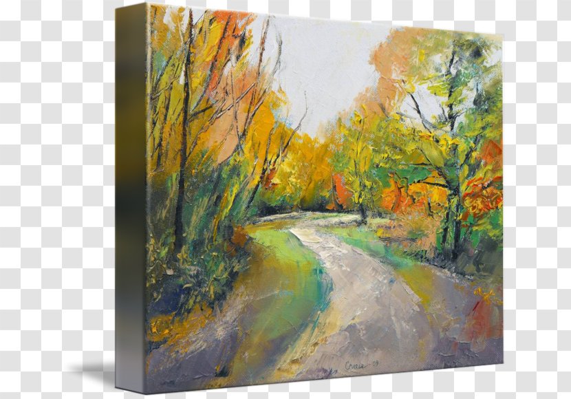 Watercolor Painting Canvas Print Gallery Wrap - Woodland Path Transparent PNG
