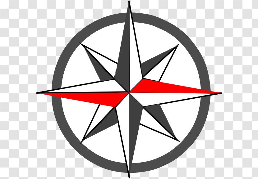 Compass Rose Drawing Clip Art - Silhouette Transparent PNG