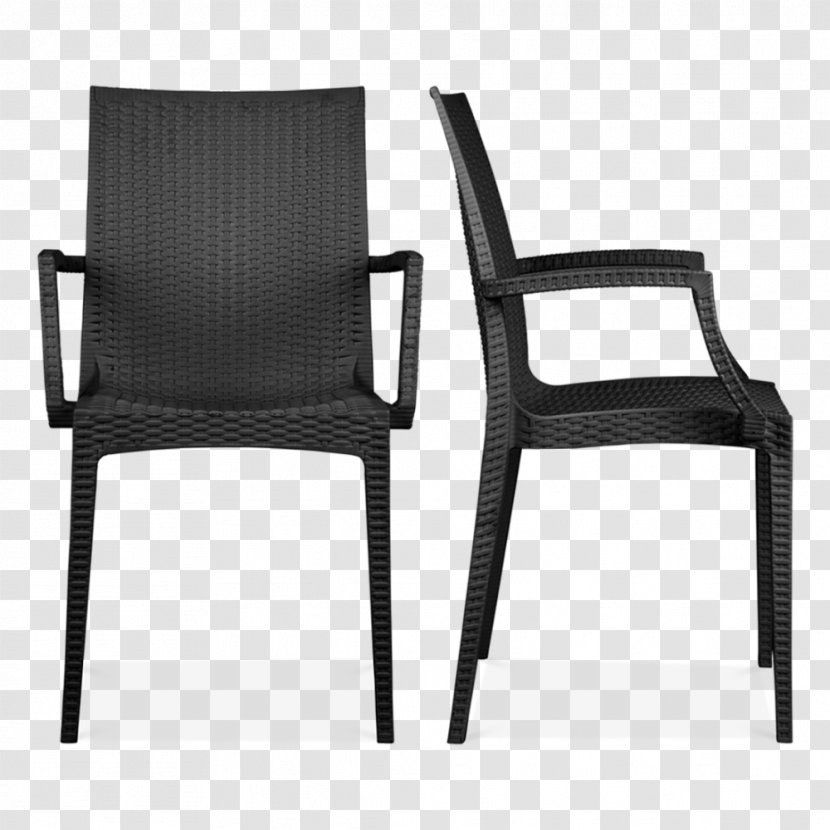 Chair Black Garden Furniture Plastic - Armrest Transparent PNG