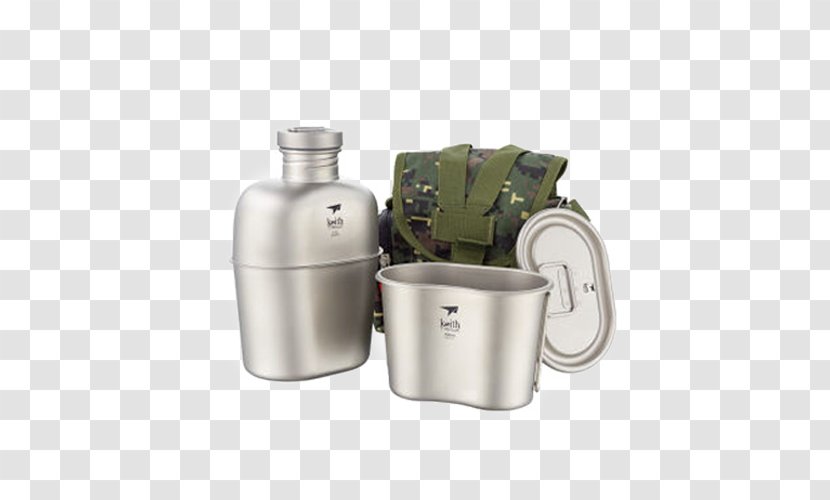 Canteen Titanium Water Bottle Military - Cup - Kettle Suit Transparent PNG