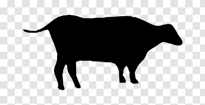 Cattle Silhouette Clip Art - Black Transparent PNG