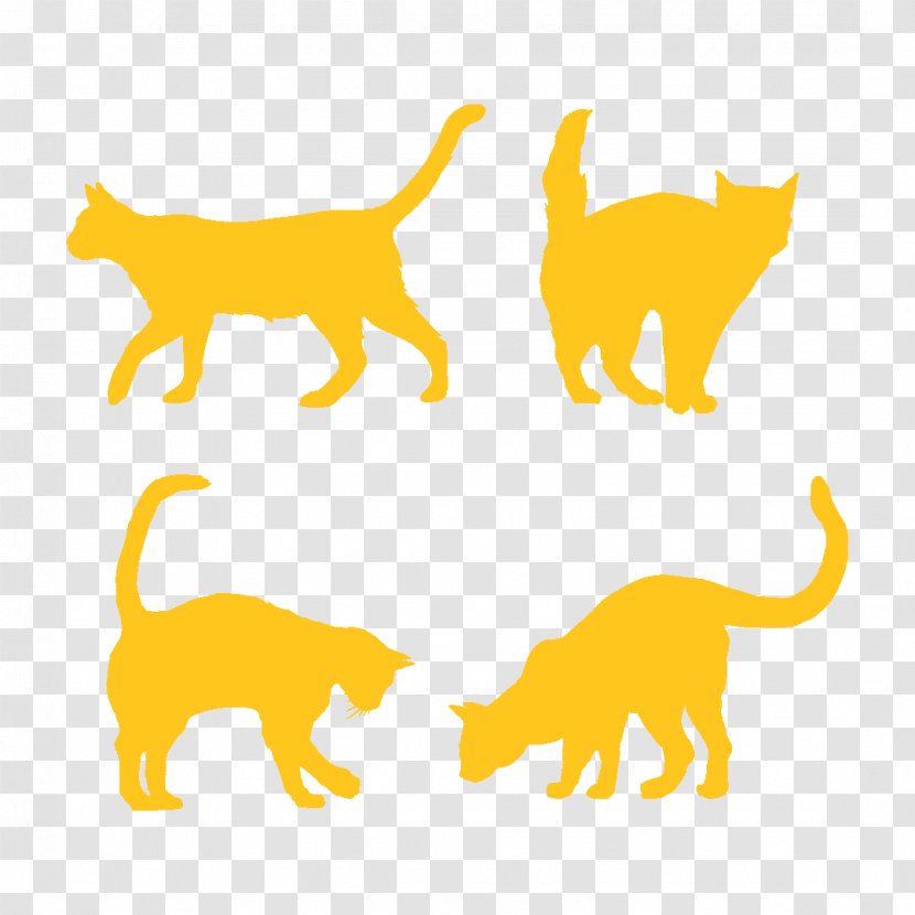 Cat Silhouette - Yellow - Wildlife Tail Transparent PNG