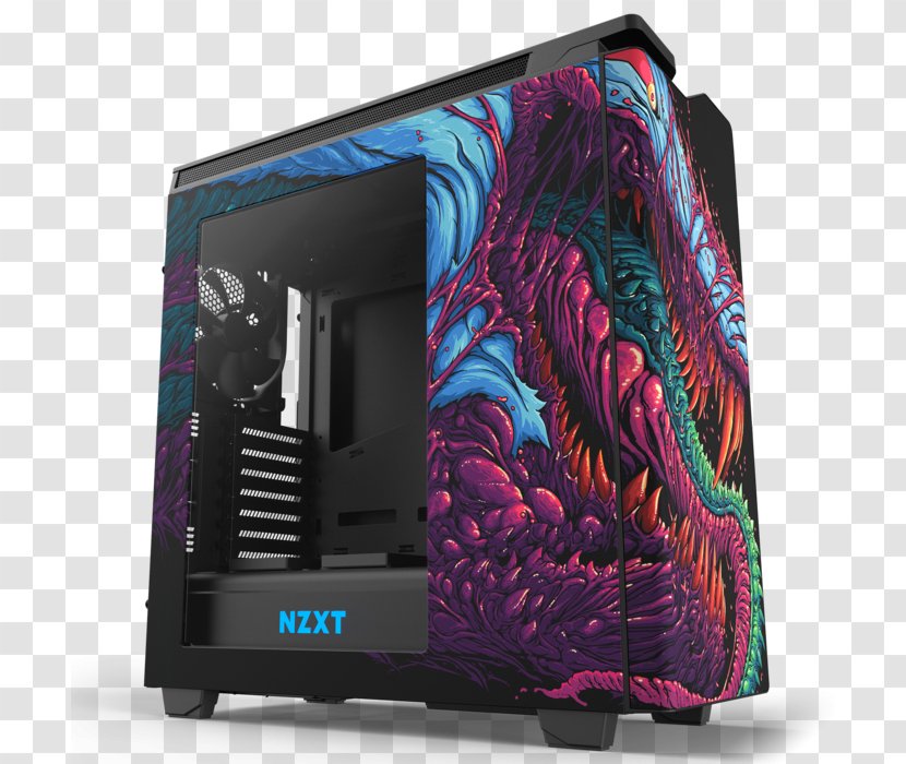 Computer Cases & Housings NZXT H440 Hyper Beast Mid Tower Gaming Case With Side Window ATX Acer Iconia One 10 - Frame - Hyperx Headset Blue Transparent PNG