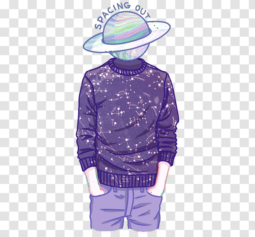 Image Libra Sweatshirt Clip Art - Blue - Galaxy Stars Transparent PNG