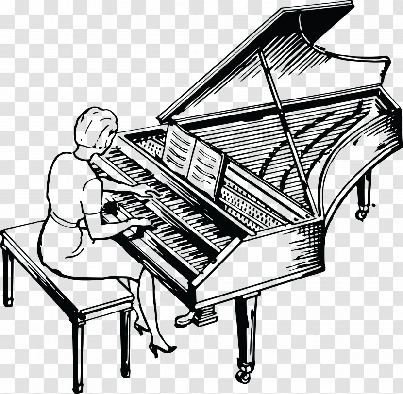 Harpsichord Musical Keyboard Drawing Instruments - Heart Transparent PNG