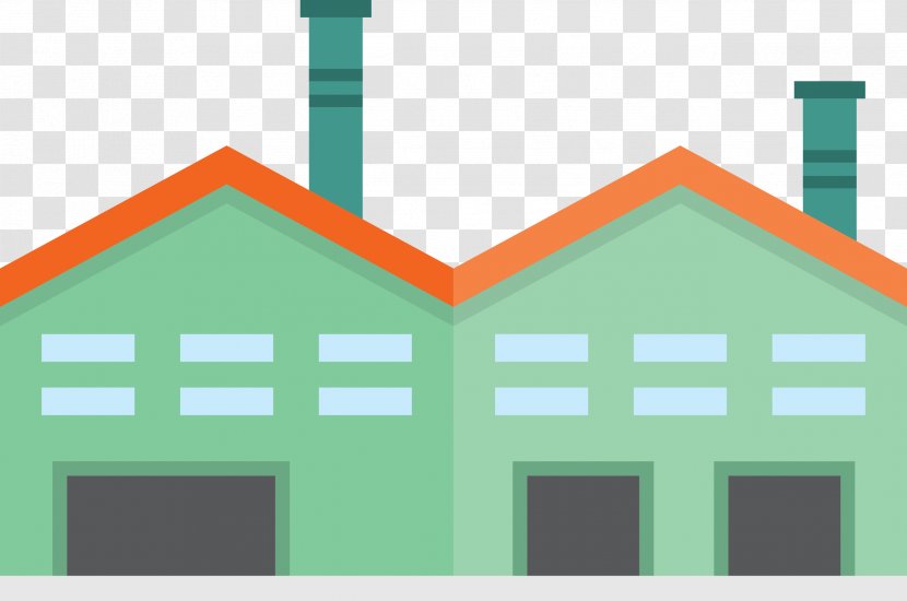 Facade Factory Icon - House - Green Cartoon And Warehouse Transparent PNG