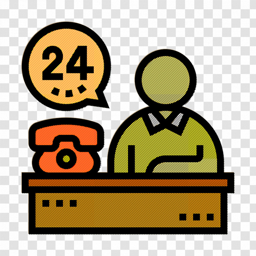 Reception Icon Professions And Jobs Icon Hotel Services Icon Transparent PNG