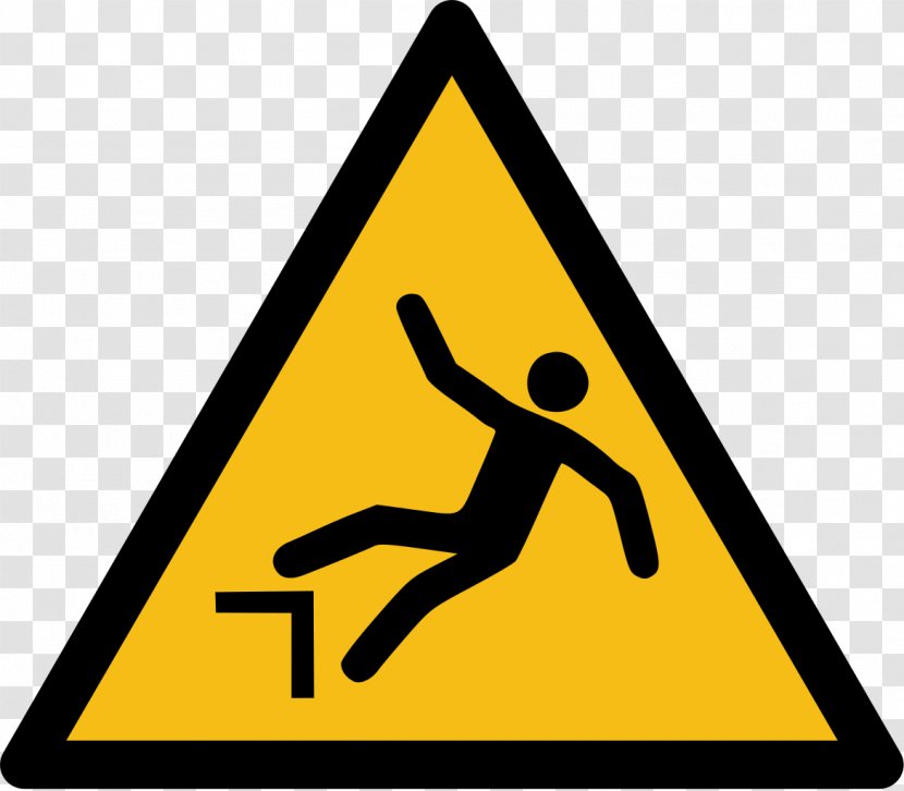 Hazard Symbol Accidental Fall Warning Sign - Protection - Iso 7010 Transparent PNG