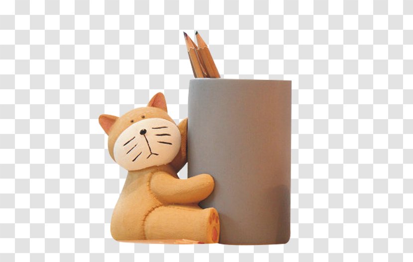 Pencil Case Diary Desk - Brush Pot - Cartoon Desktop Pen Holder Material Transparent PNG