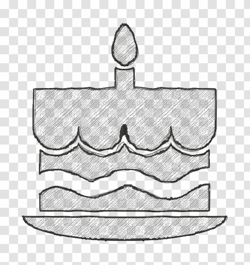 Icon Birthday Cake With One Burning Candle On Top Icon Supraicons Icon Transparent PNG