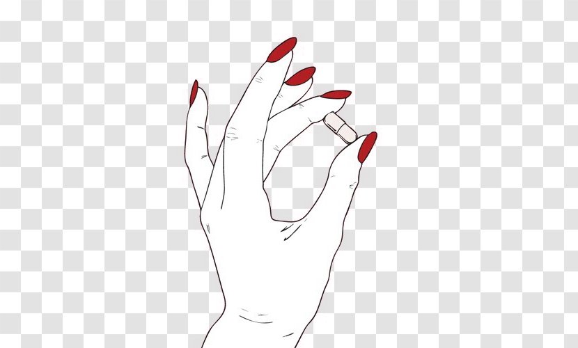 Nail Drawing Manicure Red - Frame Transparent PNG