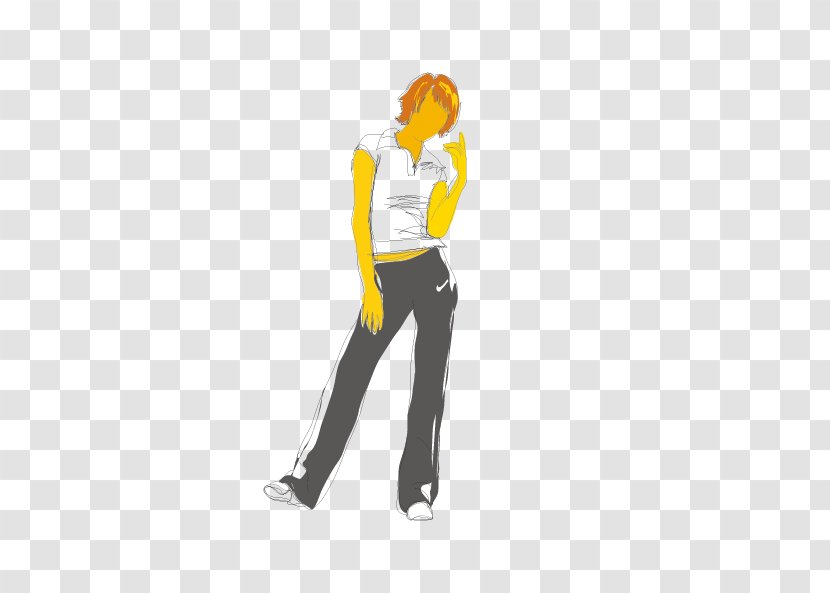 Cartoon Woman Illustration - Standing Transparent PNG