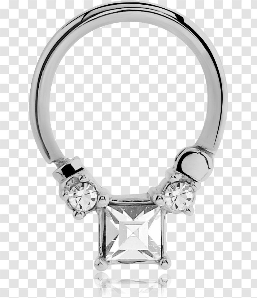 Ring Septum Piercing Jewellery Gemstone Gold - Diamond Transparent PNG