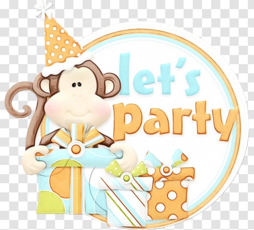 Birthday Party Background - Monkey - Sticker Cartoon Transparent PNG