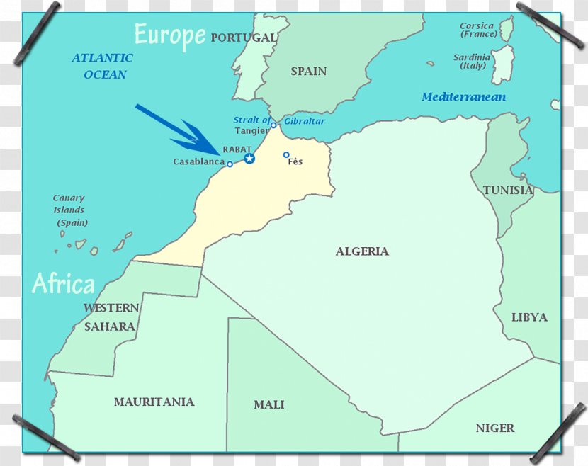 World Map Casablanca Sahara - Locator - Morocco Transparent PNG
