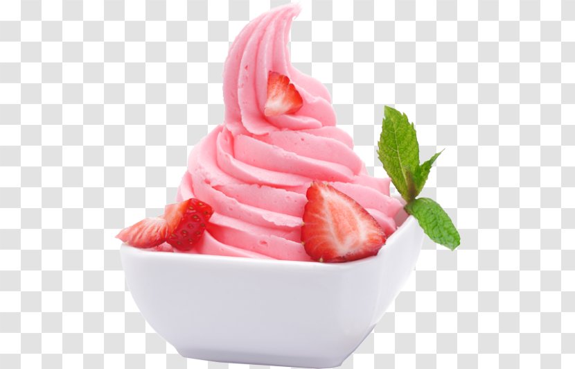 Frozen Yogurt Ice Cream Gelato Smoothie - Flavor - Strawberry Cake Transparent PNG