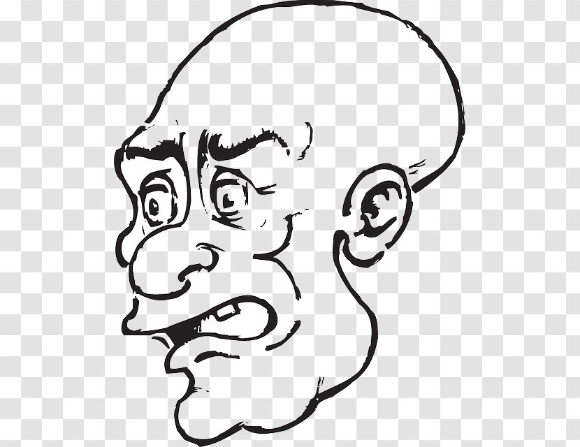 Caricature Black And White Clip Art - Tree - Cartoon Bald Old Man Transparent PNG