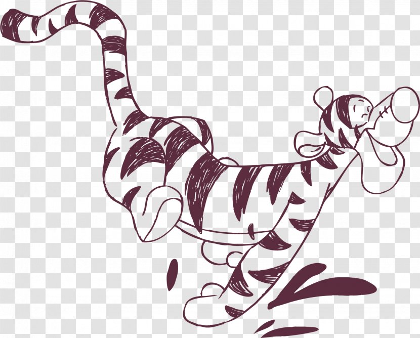 Tiger Winnie The Pooh Tigger - Mammal - Vector Painted Cute Little Transparent PNG