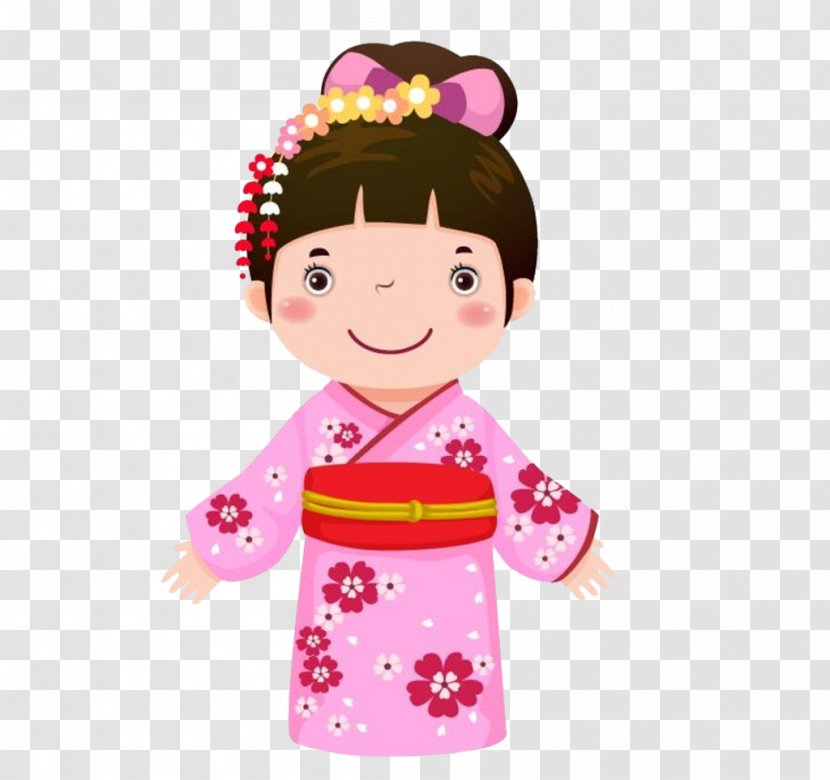 Japan Kimono Cartoon Child - Tree - Japanese Woman Transparent PNG