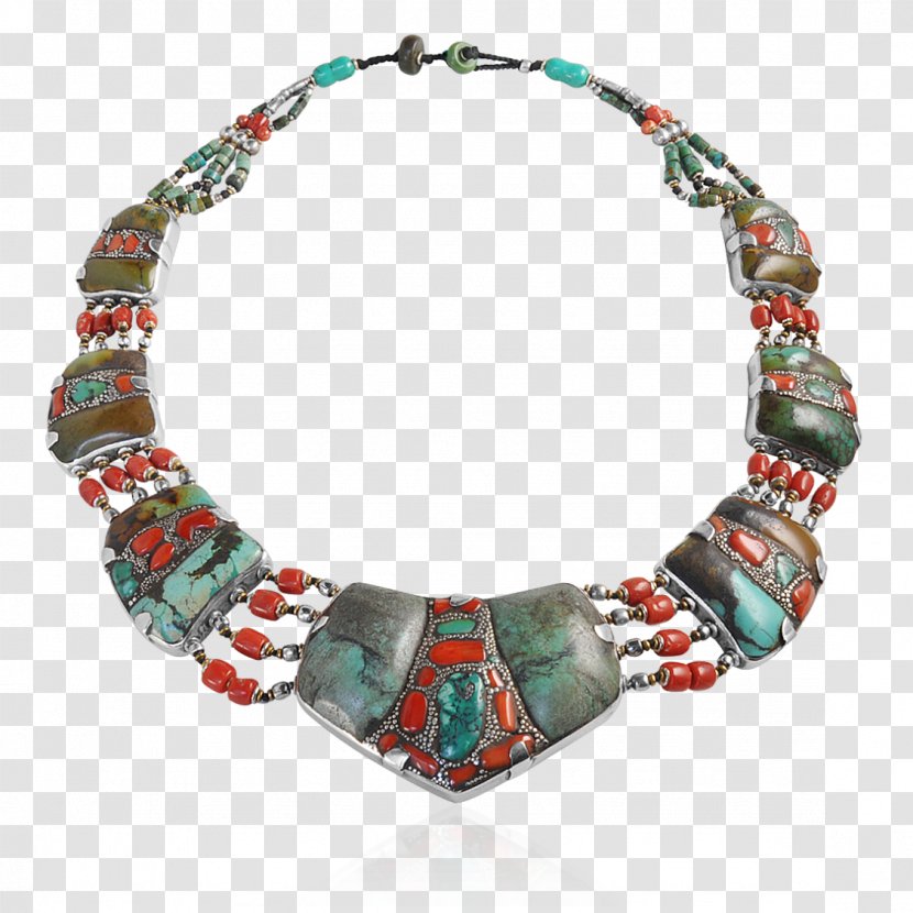 Turquoise Necklace Red Coral Bead Bracelet Transparent PNG