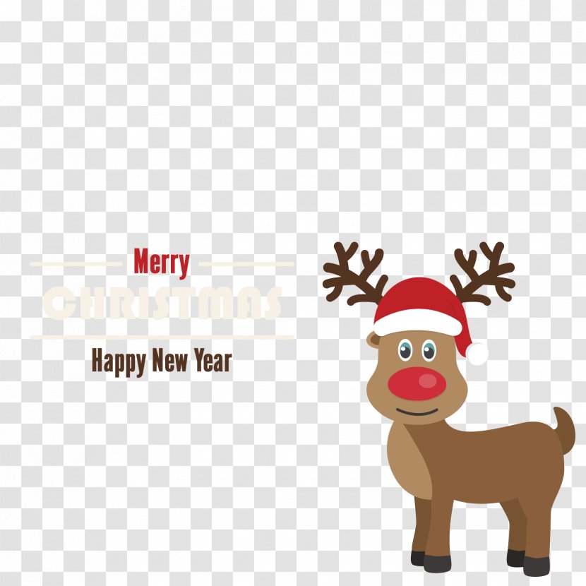 Santa Clauss Reindeer Rudolph Christmas Card - Claus - The Red Nose Vector Material Transparent PNG