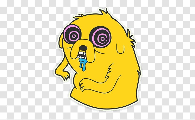 Jake The Dog Telegram Sticker VKontakte Clip Art - Yellow - Emoticon Transparent PNG