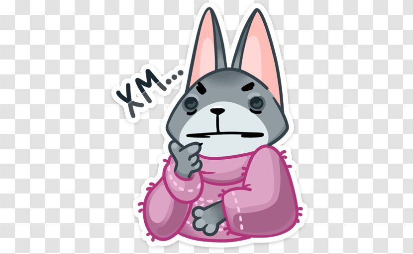 Dog Sticker Telegram VK Domestic Rabbit - Carnivoran Transparent PNG