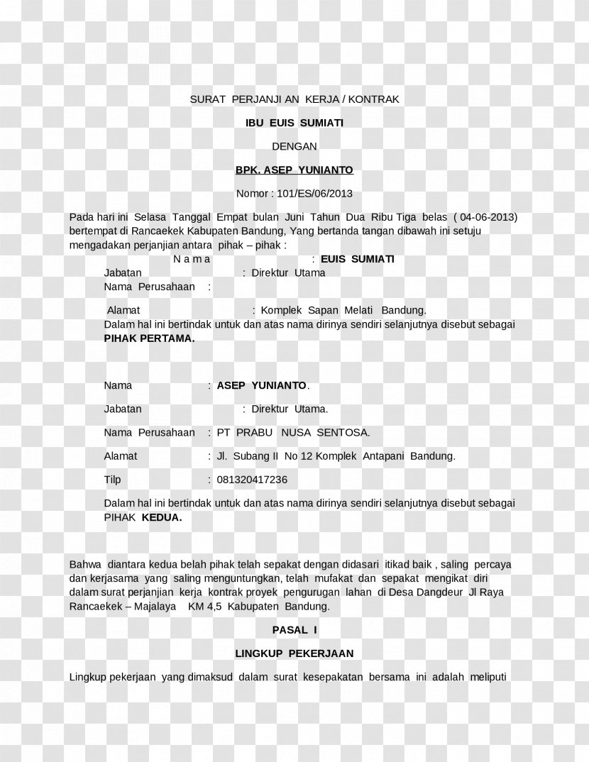 Document Paper Wedding Invitation Employment Contract - Project - Kerjasama Transparent PNG