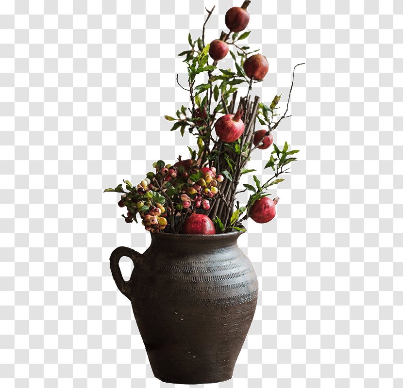 Pomegranate Fruit Flower Vase - Berry - Simulation Trees Transparent PNG