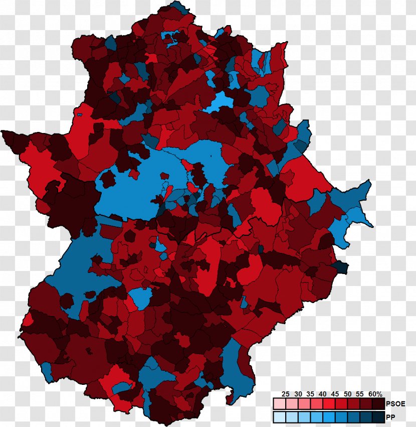 Extremadura Map Autonomous Communities Of Spain - Electric Blue Transparent PNG