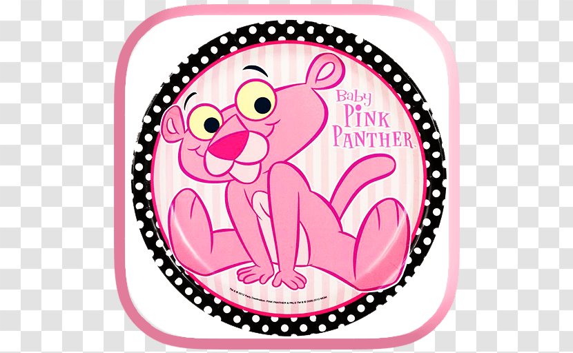 The Pink Panther Image Baby Shower Plate - Watercolor - Inspector Transparent PNG